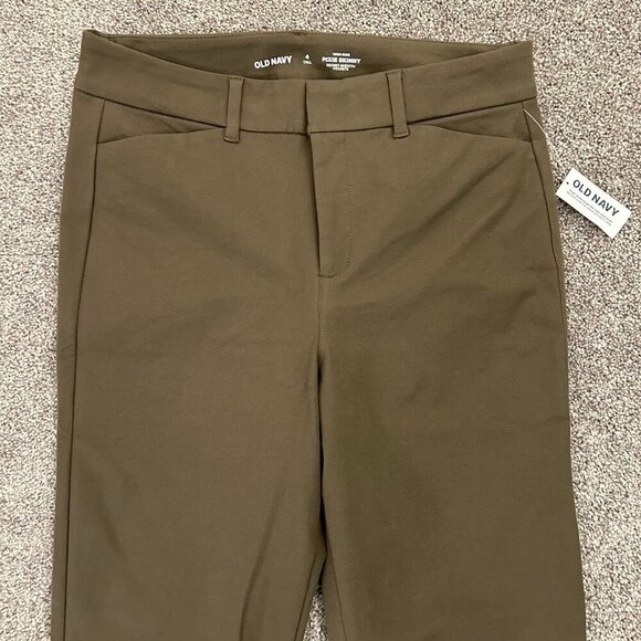Old Navy Womens Pixie Skinny Ankle Pants Size 4 Tall Green High Rise Stretch NWT - Picture 3 of 16